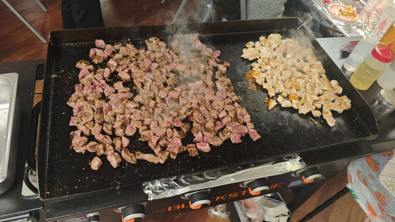 In-home hibachi chef plating a course in Reading