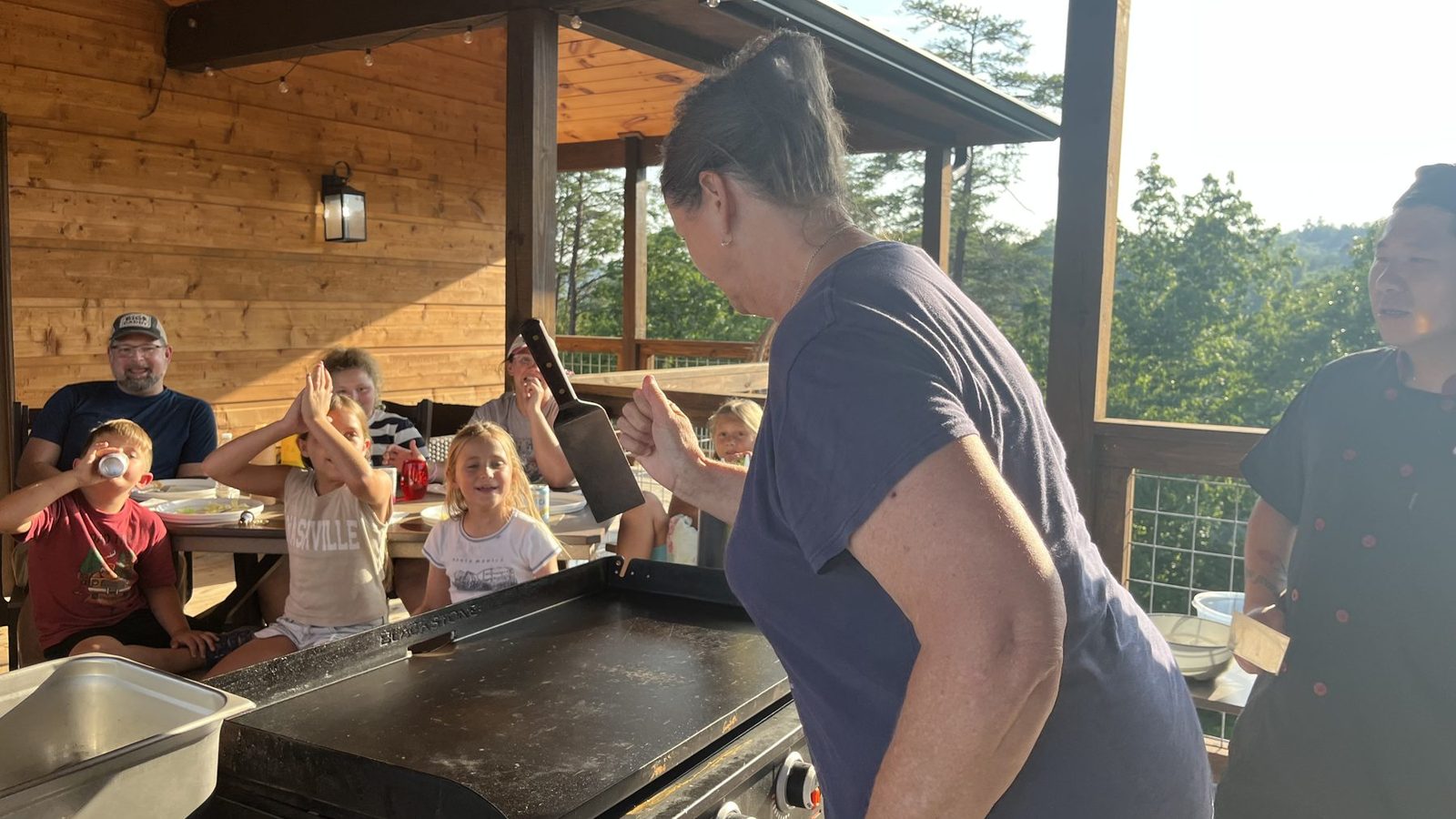 Hibachi at home in Altamonte Spring — the chef at the grill
